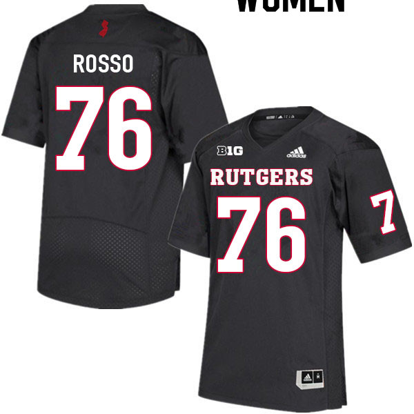 Women #76 Matt Rosso Rutgers Scarlet Knights College Football Jerseys Sale-Black - Click Image to Close